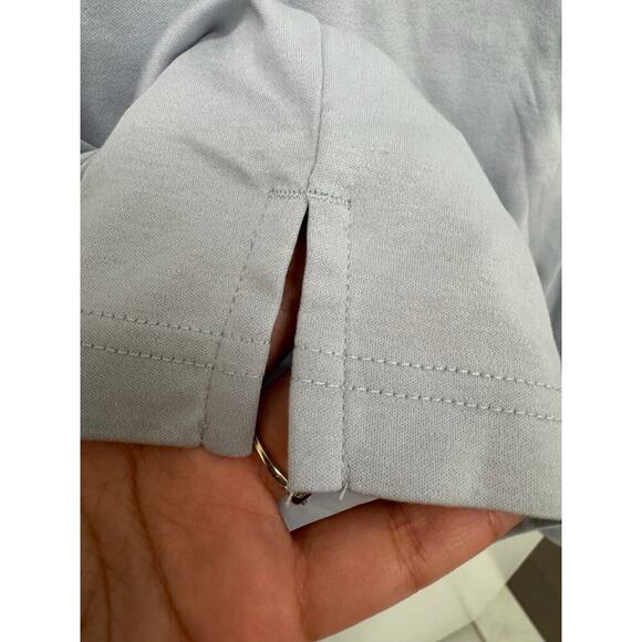 Paul Fredrick Men's XL Light Gray/White Cotton Short Sleeve Polo Henley Tee NWT - Picture 7 of 7